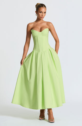Salma Midi Dress - Lime - glavon