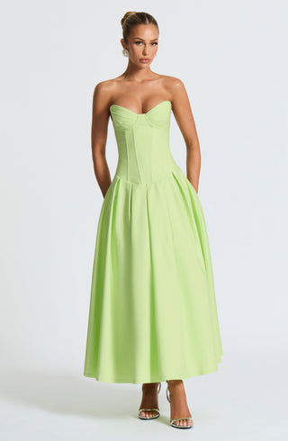 Salma Midi Dress - Lime - glavon