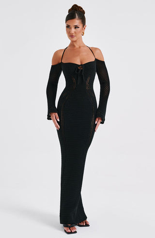 Samariah Maxi Dress - Black - glavon