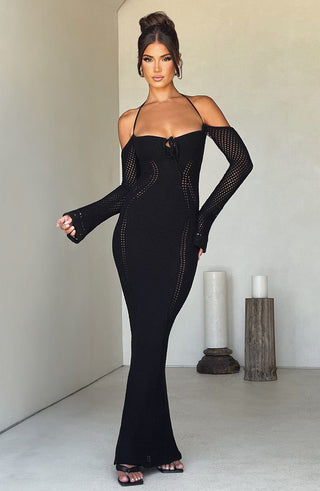 Samariah Maxi Dress - Black - glavon