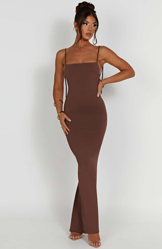 Sanya Maxi Dress - Chocolate - glavon