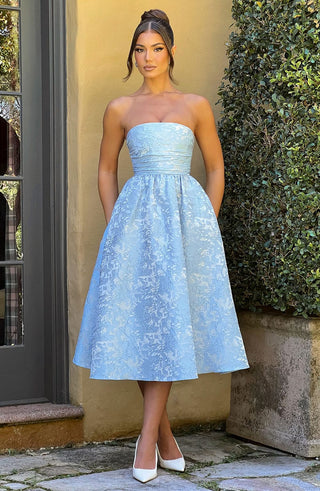 Saoirse Midi Dress - Blue - glavon