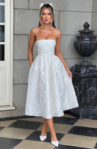 Saoirse Midi Dress - Ivory - glavon