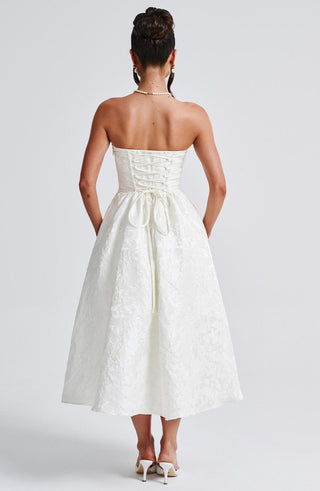 Saoirse Midi Dress - Ivory - glavon