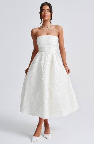 Saoirse Midi Dress - Ivory - glavon