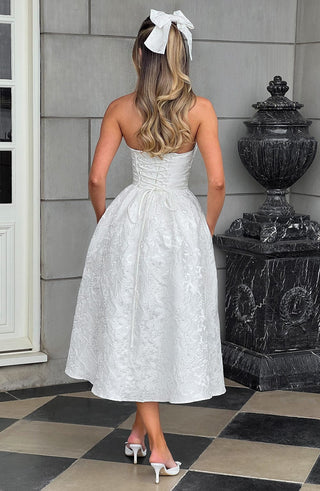 Saoirse Midi Dress - Ivory - glavon