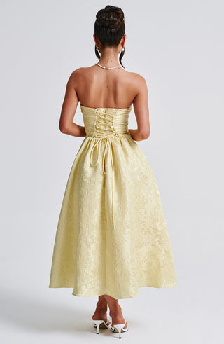 Saoirse Midi Dress - Lemon - glavon