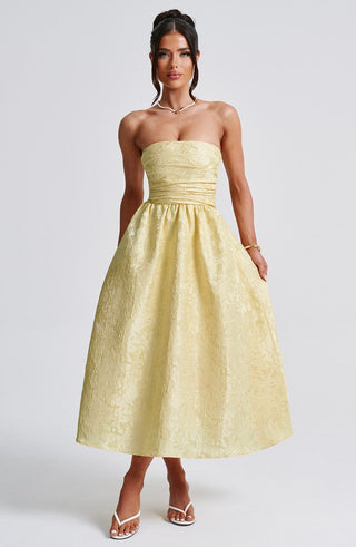 Saoirse Midi Dress - Lemon - glavon