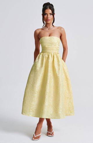 Saoirse Midi Dress - Lemon - glavon