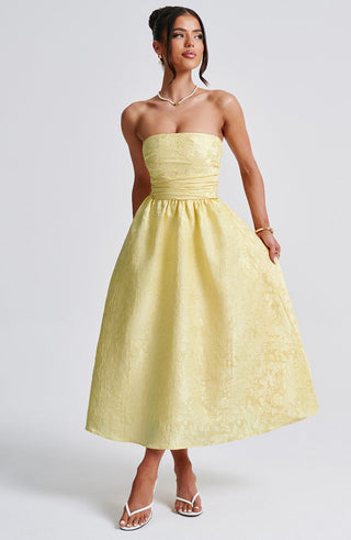 Saoirse Midi Dress - Lemon - glavon