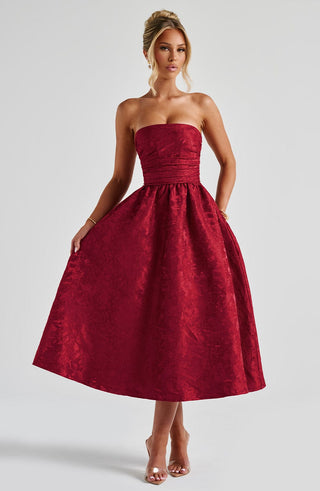 Saoirse Midi Dress - Red - glavon
