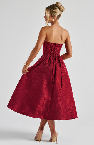 Saoirse Midi Dress - Red - glavon