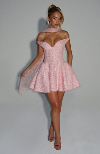 Sapphire Mini Dress - Blush - glavon