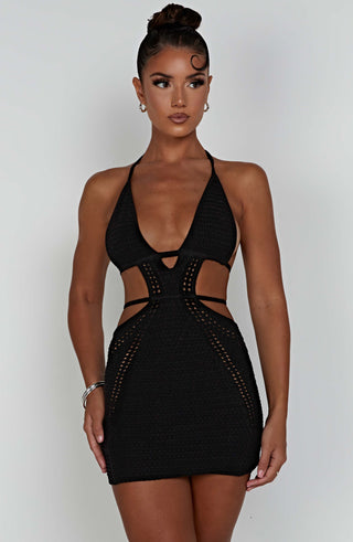 Selena Mini Dress - Black - glavon