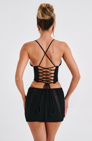 Selma Mini Skirt - Black - glavon