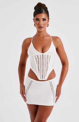Selma Mini Skirt - White - glavon