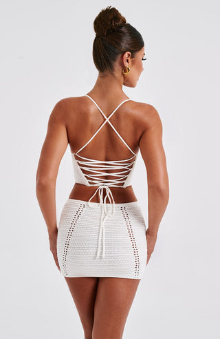 Selma Mini Skirt - White - glavon