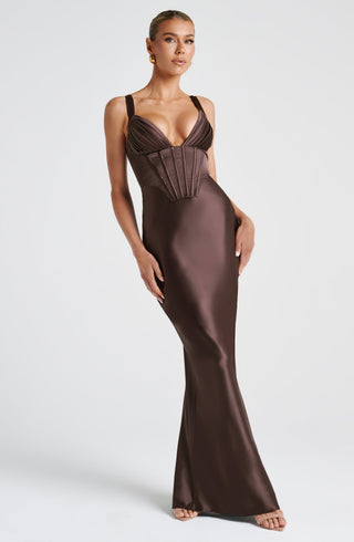 Shae Maxi Dress - Plum Brown - glavon