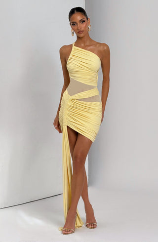 Shazia Mini Dress - Lemon - glavon