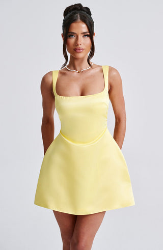 Sofie Mini Dress - Lemon - glavon
