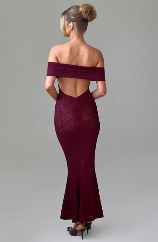 Stephanie Maxi Dress - Burgundy - glavon