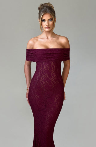 Stephanie Maxi Dress - Burgundy - glavon
