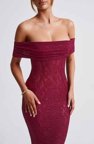 Stephanie Maxi Dress - Burgundy - glavon