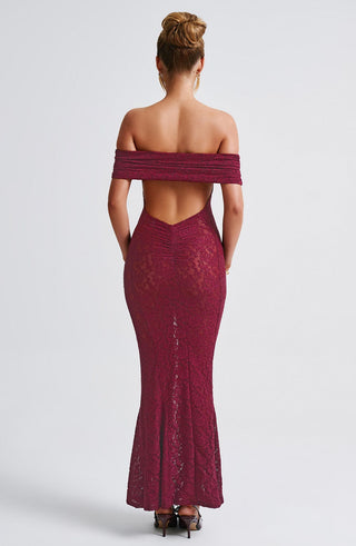 Stephanie Maxi Dress - Burgundy - glavon