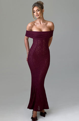 Stephanie Maxi Dress - Burgundy - glavon