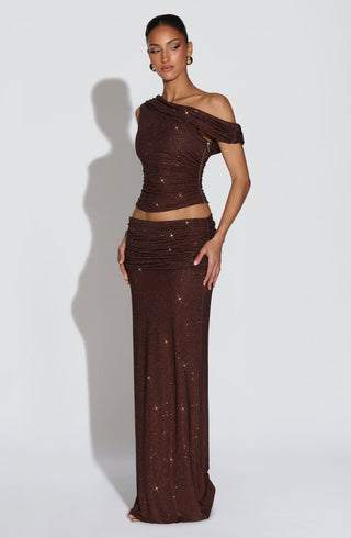 Sterling Maxi Skirt - Plum Brown - glavon