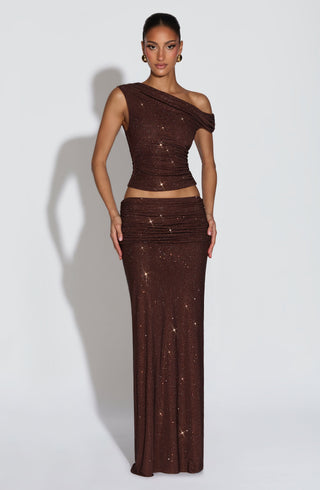 Sterling Maxi Skirt - Plum Brown - glavon