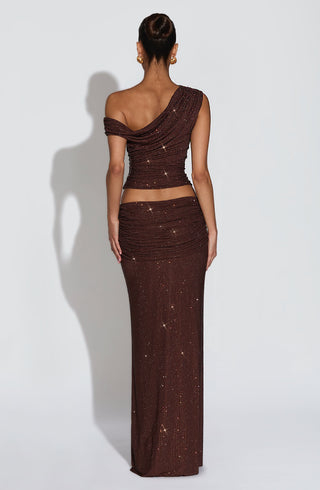 Sterling Maxi Skirt - Plum Brown - glavon