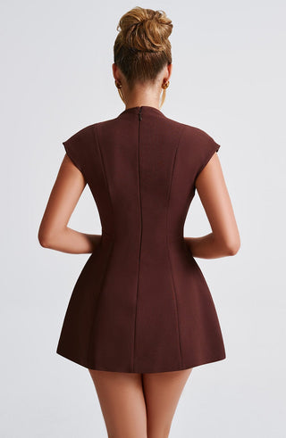 Suri Mini Dress - Brown - glavon