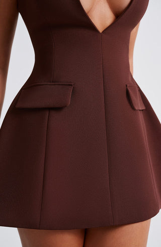 Suri Mini Dress - Brown - glavon