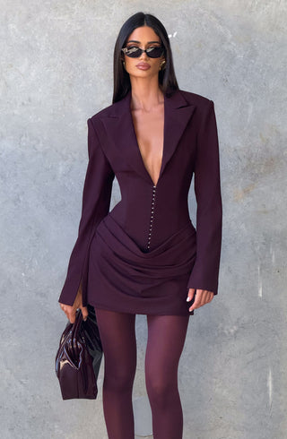 Susie Mini Dress - Plum - glavon