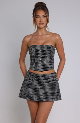 Tabitha Mini Skirt - Black/White - glavon
