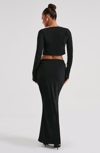 Tana Maxi Skirt - Black - glavon