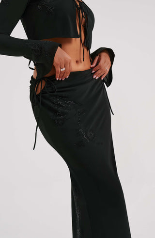 Tana Maxi Skirt - Black - glavon