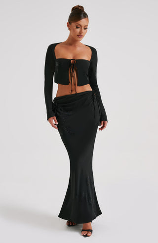 Tana Maxi Skirt - Black - glavon