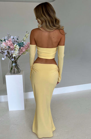 Tana Maxi Skirt - Lemon - glavon