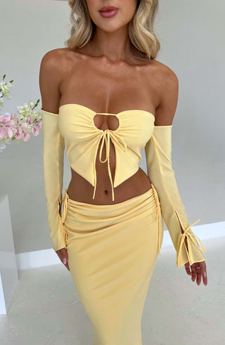 Tana Maxi Skirt - Lemon - glavon