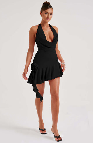 Tash Mini Dress - Black - glavon