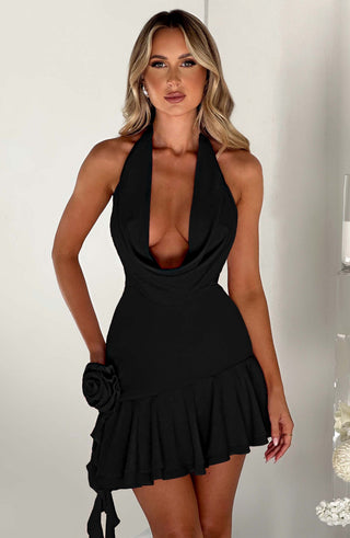Tash Mini Dress - Black - glavon