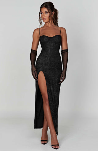 Trixie Maxi Dress - Black Sparkle - glavon