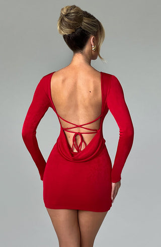 Una Mini Dress - Red - glavon