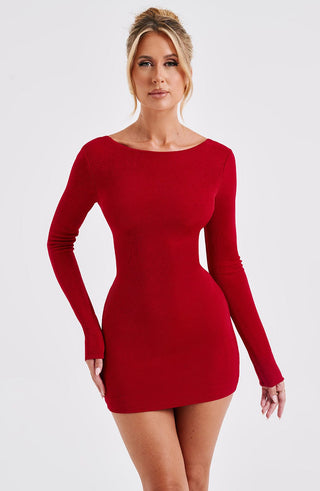 Una Mini Dress - Red - glavon