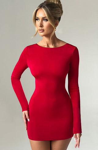 Una Mini Dress - Red - glavon