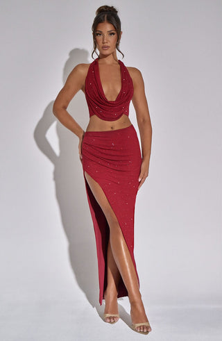 Val Maxi Skirt - Red - glavon