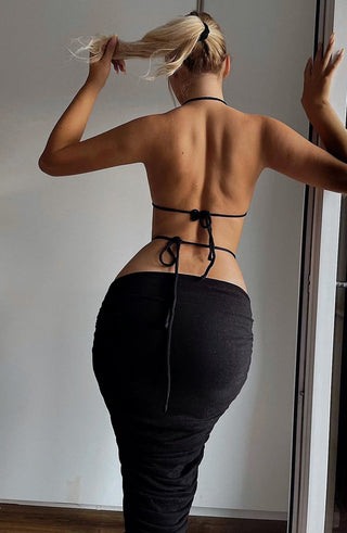 Valencia Maxi Skirt - Black - glavon