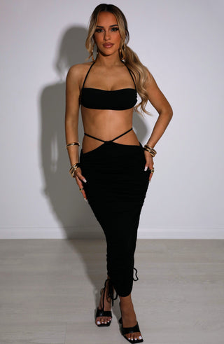 Valencia Maxi Skirt - Black - glavon